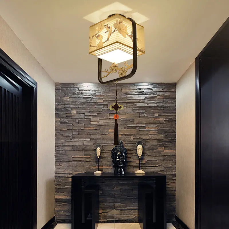 New Chinese Flower-and-bird Chandelier With Single Head - ElectroAccessories