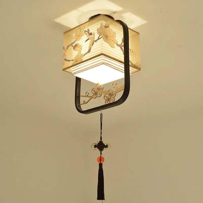 New Chinese Flower-and-bird Chandelier With Single Head - ElectroAccessories