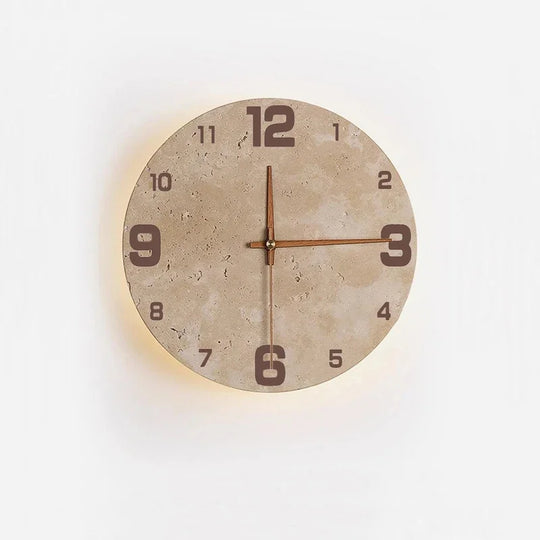 Nordic Minimalist Restaurant Wall Lamp Creative Living Room Wall Lamp Yellow Marble Clock Corridor Background Wall Room Decor