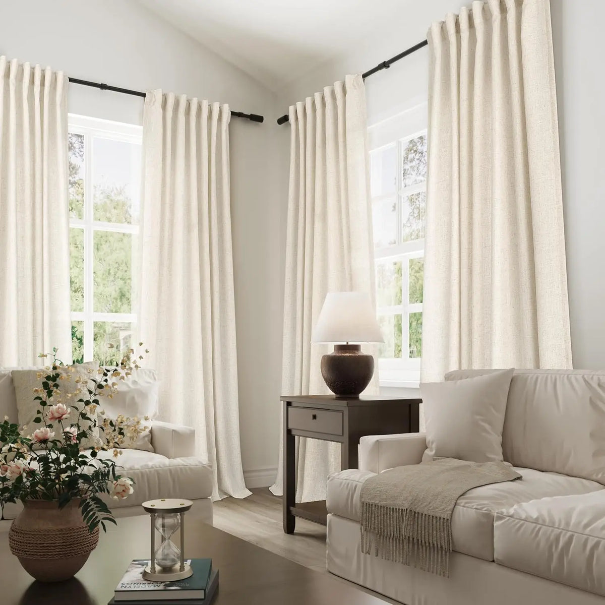 350cm Height Custom Made 270CM Length Sheer Curtain Solid Color Curtain Window Living Room Tulle Curtain Finished Curtain