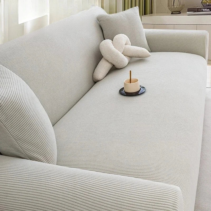 1/2/3/4 Seater Stretch Jacquard Sofa Cover – Non-Slip Polar Fleece Slipcover