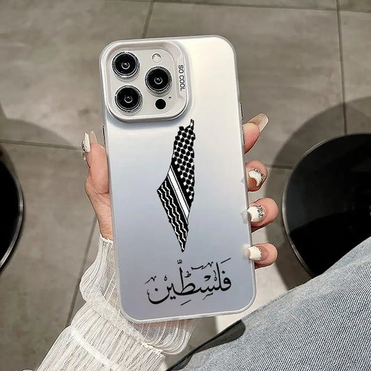 Plus Palestine Flag Passport Phone Case IMD For IPhone 16 15 14 13 12 XS Pro Max Plus 11 Fashion Matte Laser Gradient Cover Luxu