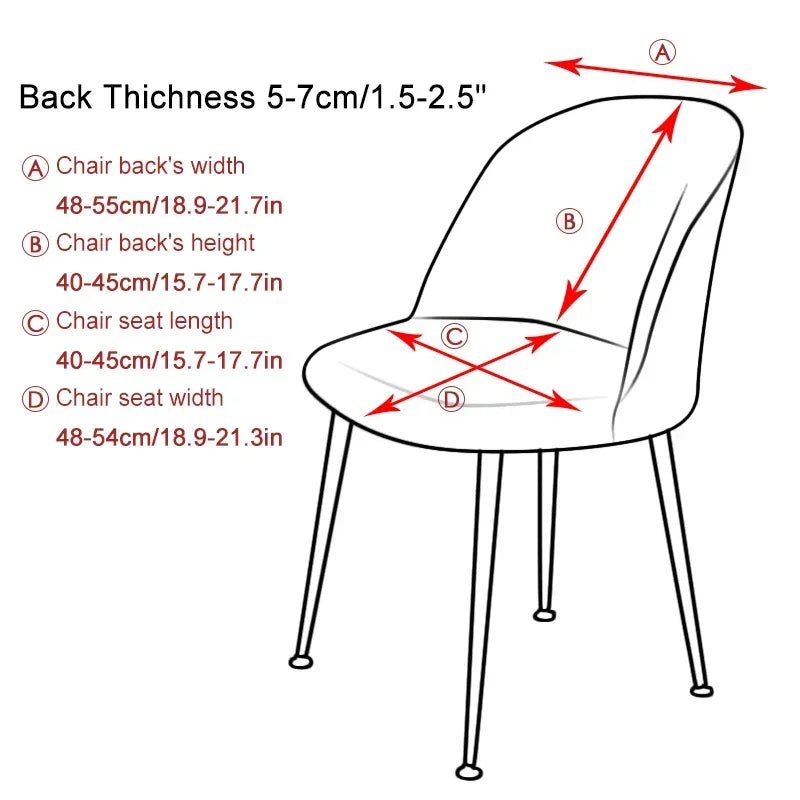 1PC Polar Fleece Curved Chair Cover Accent Short Back Dining Chair Slipcovers Small Chair Protector Case for Kitchen Hotel