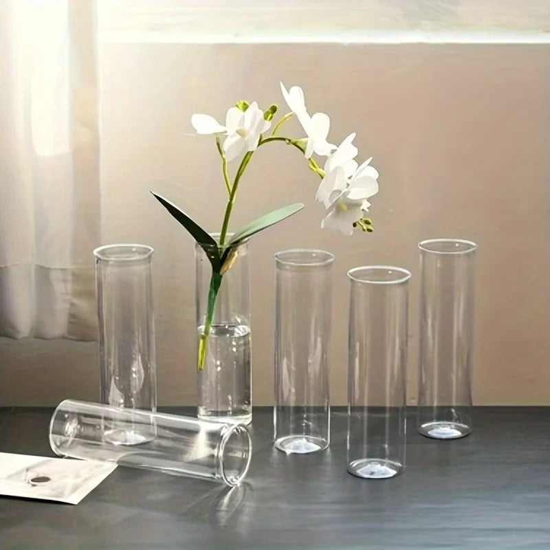 15/20 Plastic Cylindrical Vases, High Transparency Vase Set, Suitable for Simple desktop Flower Arrangement Decoration