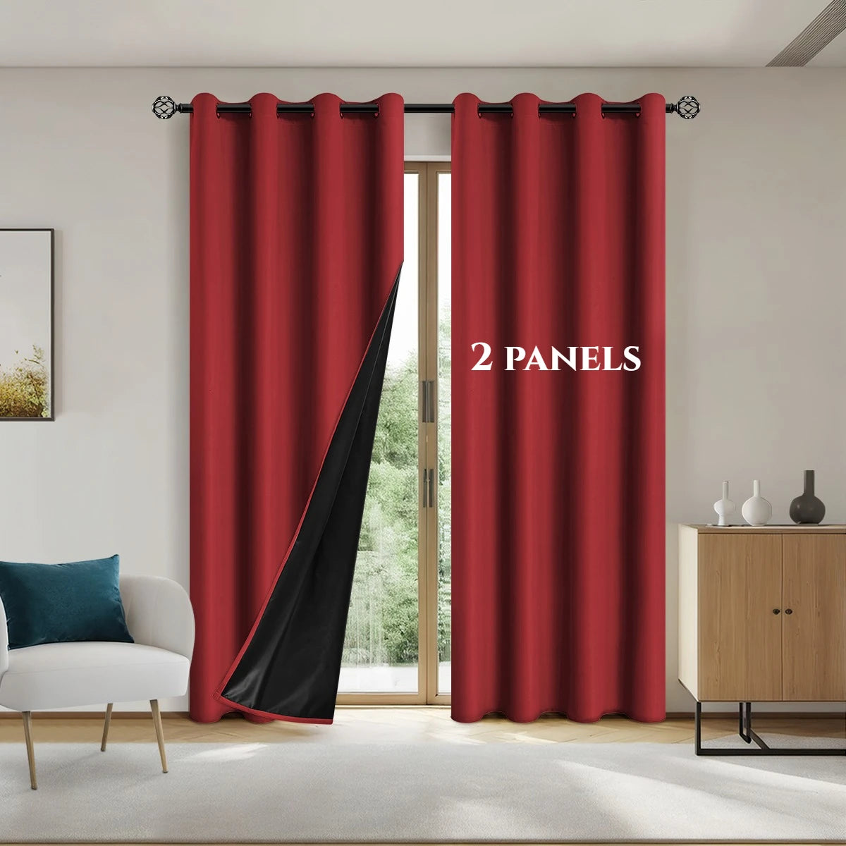 Blackout Curtains – 2 Panels for Bedroom & Living Room