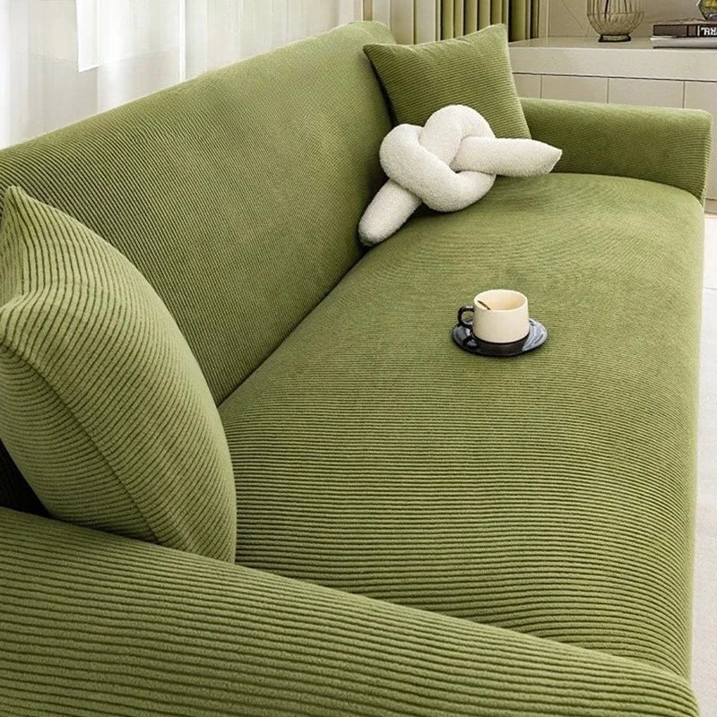 1/2/3/4 Seater Stretch Jacquard Sofa Cover – Non-Slip Polar Fleece Slipcover