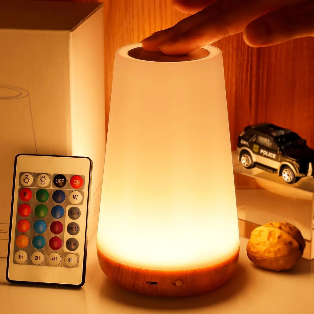 13 Color Changing Night Light Remote Control Touch USB Rechargeable RGB Night Lamp Dimmable Lamp Portable Table Bedside Lamp - ElectroAccessories