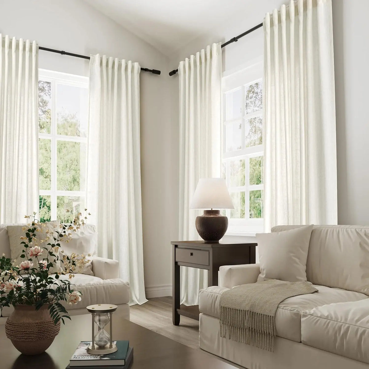 350cm Height Custom Made 270CM Length Sheer Curtain Solid Color Curtain Window Living Room Tulle Curtain Finished Curtain